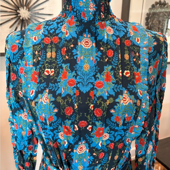 FARM Rio Blue Floral Long Sleeve Dress - Picture 2 of 8